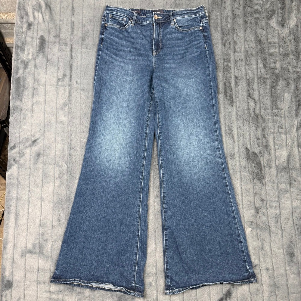 NYDJ Mia Palazzo Wide Leg Jeans Blue Medium Wash High Rise Size 8